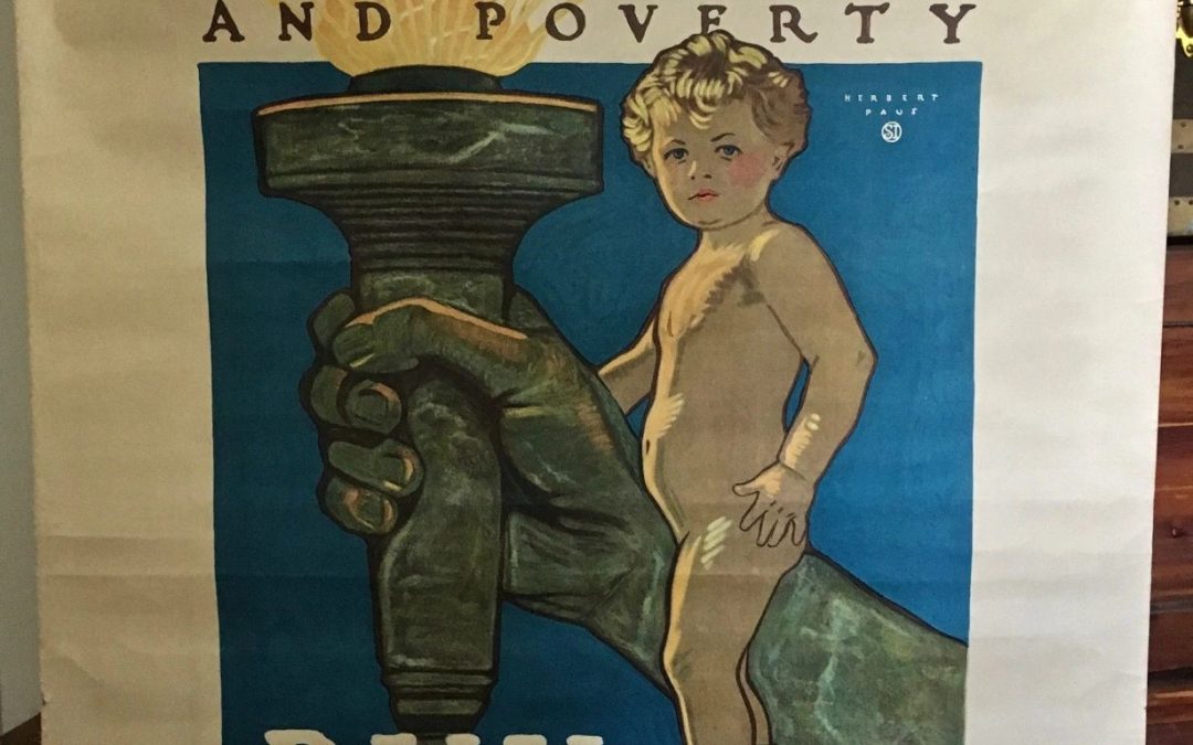 WWI Paus War Litho Poster in 9/23 Lambertville, NJ Auction