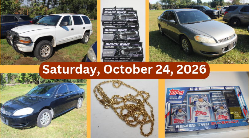 Saturday, October 24, 2026: Manalapan Township Vehicle (and more!) Auction